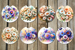 Gentle flowers | Car coaster &amp; key chain sublimation design Product Image 2