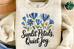 Sunlit Petals Quiet Joy Hand Drawn Floral Positive Quote Product Image 2