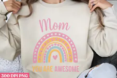 Mom you are awesome PNG, Retro Mother Sublimation PNG Product Image 1