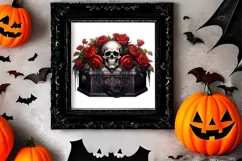 Gothic Halloween Watercolor Clipart PNG, Halloween PNG Product Image 2
