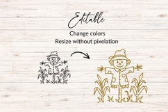 Hand Drawn Fall Scarecrow SVG Product Image 2