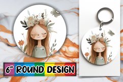 Boho Kids Circle, Keychain, Coaster Product Image 1