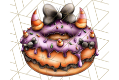 Halloween Donut Clipart PNG, Cute Spooky Doughnut Art Product Image 2