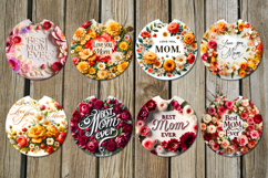Flowers | Mother&#039;s day Car coaster &amp; key chain sublimation Product Image 2
