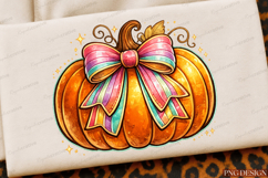 Pink Pumpkin Coquette Sublimation Design, Product Image 4