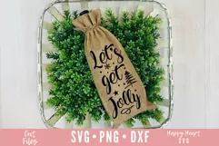 Let's Get Jolly SVG, Christmas Wine Bag SVG Product Image 2