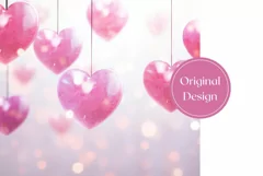 Pink Glitter Heart Tumbler Design, Valentine's Day Tumbler Product Image 2