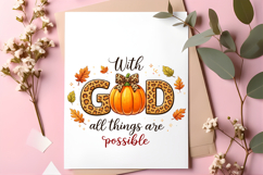 Christian Fall PNG: Leopard Pumpkin Coquette Design Product Image 4