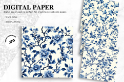 Chinoiserie Floral Pattern Background Vintage Digital Paper Product Image 1