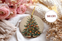 Christmas Tree Ornament, Winter Round Ornament Print Product Image 2
