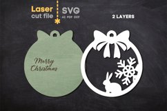 Rabbit Christmas Tree Toy SVG laser cut file for Glowforge Product Image 3
