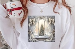 Cute Silver Christmas Watercolor Clipart, Christmas SVG Product Image 2