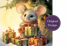 Christmas Tumbler Wrap, Christmas Baby Mouse Tumbler Design Product Image 2