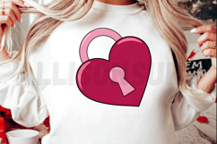 Heart Shaped Padlock Vector Illustration Romantic Love And Product Image 2
