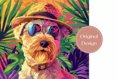 Summer Tumbler Wrap, Funny Dog With Sunglasses Tumbler PNG Product Image 2