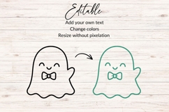 Cute Ghost with Bowtie SVG, Halloween Ghost SVG Product Image 2