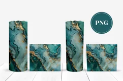 Blue Marble Tumbler Template, Gold Glitter Tumbler Design Product Image 2