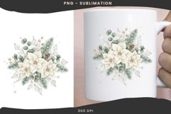 Winter floral wonderland png design for T-shirts Product Image 2
