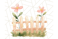 Pastel Watercolor Spring Clipart, Cheerful Floral Png Design Product Image 2