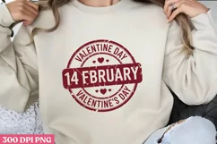 14 February Valentine's Day PNG, Valentines Day Stamps Clipa Product Image 1