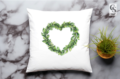 Hand Drawn Leaf Heart Wreath Clipart Sublimation PNG Product Image 2