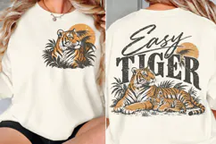 Easy Tiger Front Back PNG, Tiger Front Back Shirt Design, Vi Product Image 2