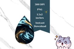 Abstract Teardrop Earring Design, Liquid Wave Earring PNG Product Image 2