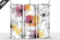 Flowers Tumbler Wrap | Sublimation Design | Tumbler PNG Product Image 1