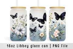 Glass Can Wraps Sublimation, Flowers Libbey Can Glass Product Image 1