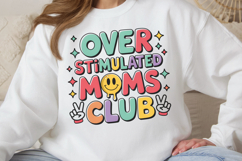 Over stimulated moms club PNG, Mothers Day Sublimation PNG Product Image 2