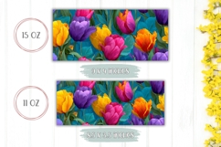 Nature Mug Template, Colorful Flowers Mug Sublimation Design Product Image 2