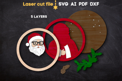 Santa Christmas Sign SVG laser cut file for Glowforge Product Image 2