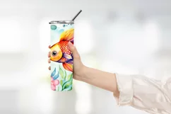 Painting Of Fish In Pond Tumbler Warp Design Product Image 2
