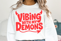 Vibing with my Demons Svg | Svg Cut File | Shirt Svg Product Image 3