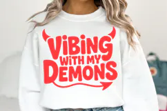 Vibing with my Demons Svg | Svg Cut File | Shirt Svg Product Image 3