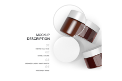 3D Amber Glass Jars - PSD Mockup Product Image 2
