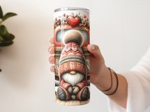 Valentine&#039;s Day Gnomes with Truck Tumbler Wrap 20oz PNG Product Image 2