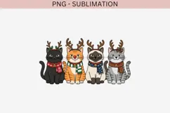 Cute Christmas cats png design for T-shirts Product Image 2