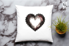 Gothic Floral Heart Frame Clipart Sublimation PNG Product Image 3