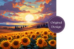 Sunflowers Field Sublimation, Sunflowers Tumbler Wrap Design Product Image 2