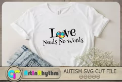 Love needs no words Svg, Autism Svg, Autism Awareness Svg Product Image 2