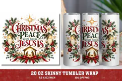 Christmas Peace 20oz Tumbler Wrap, Jesus Is Christmas Nativi Product Image 1