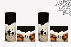 Cartoon Halloween Cats Tumbler, Halloween Pumpkins Tumbler Product Image 2