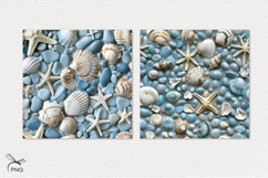 Seashells digital paper, background clipart Product Image 2