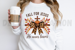 Fall for Jesus He Never Leaves Png Bow PNG Design Product Image 2