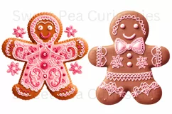 Christmas, GingerBread, Ephemera, PNG, watercolor, Clipart Product Image 2