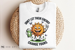 Positive Energy Mascot Cartoon Illustration Sublimation Png Product Image 2