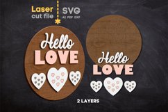 Hello love SVG laser cut files for Glowforge Product Image 2