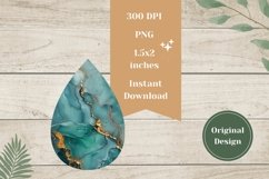 Turquoise Marble Teardrop Earrings, Marble Earrings Template Product Image 2