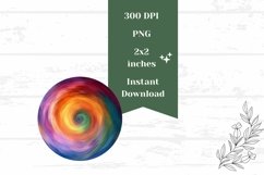 Colorful Round Earrings, Rainbow Round Earring Design Product Image 2